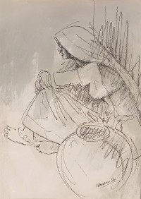 Moazzam Ali, 15 x 21 Inch, Watercolor on Paper, Figurative Painting, AC-MOZ-164